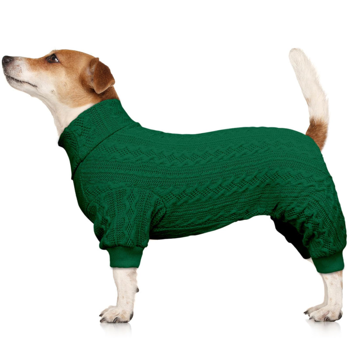Dog Sweaters for Large Dogs Turtleneck Knitted Pet Clothes Solid Color Puppy Sweater Warm Dog Sweater(Green&XL)
