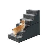 28" H Dog Stairs for Small and Medium Dogs 6-Step Ramps for High Beds and Couch Non-Slip Extra Wide Pet Stairs for Old Dogs and Puppy and Cat - Stable & Durable with Machine Washable Cover Indoor