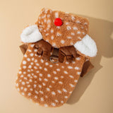 AZA Reindeer Dog Costume Fluffy Christmas Clothes Moose Coat Winter Pet Hoodies Puppy Girl Cute Coat Outfits for Small Dogs Costumes (S（Suitable：3.5lb-5.5lb）,Moose Brown)