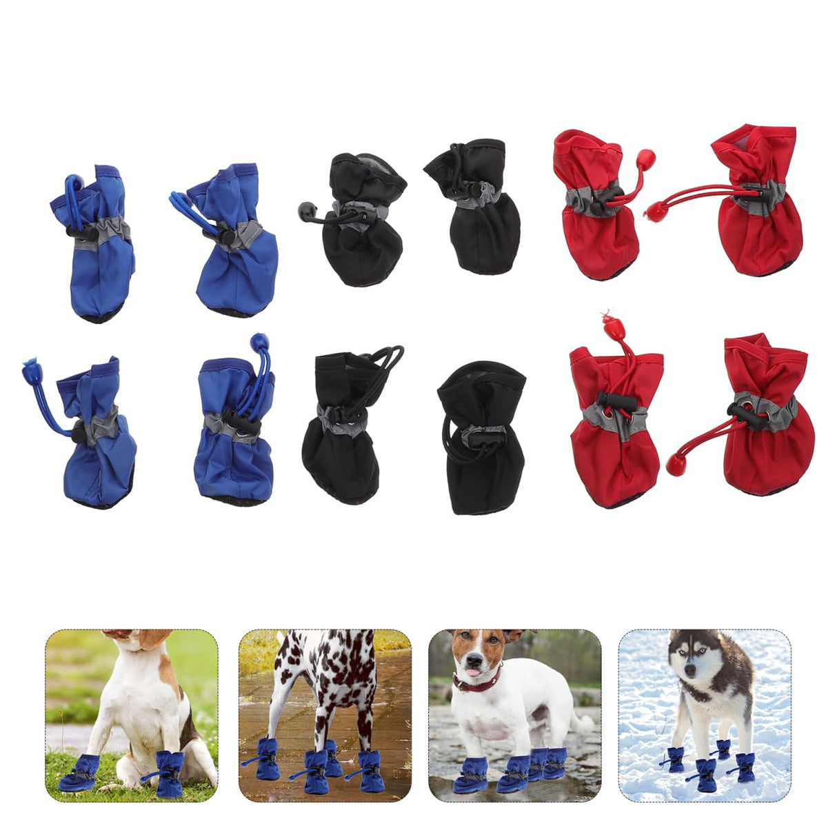Toddmomy 12Pcs Dog Shoes Anti-Slip Sole Dog Boots & Paw Protector for Small Medium Pet Rainy Days Outdoor Use Keeps Paws Dry Warm