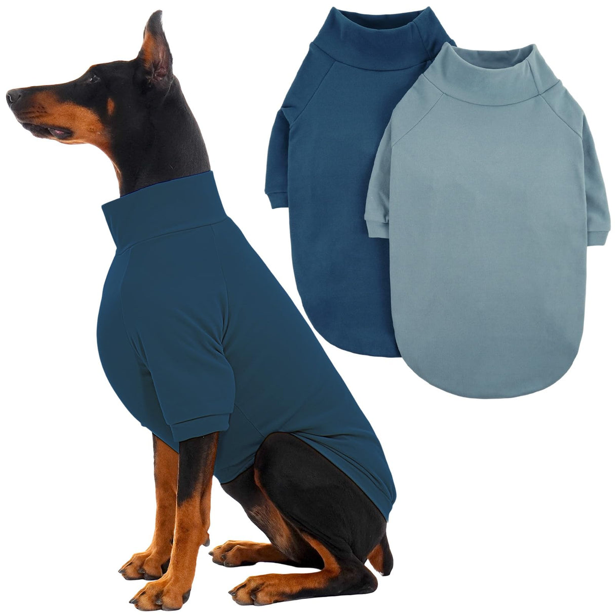 IECOii 2 Pack XXXXL Dog Fleece Sweater for Giant Breed Dogs, Warm Dog Turtleneck with Stretch for Great Dane Sweater, Fall Winter Pullover Dogs Sweatshirt with Sleeve,Outdoor Sweaters for Walking, 4XL