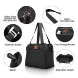 FDJASGY Dog Purse Carrier with Pocket and Safety Tether,Soft-Sided Small Dog Carrier for Small Medium Pet Outdoor Shopping Tote Bag Black