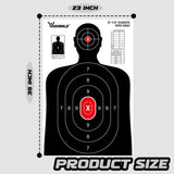 Highwild Shooting Range Silhouette Paper Target - 23X35 Inches - Suitable for Handguns, Rifles, Airguns, BB Guns (20 Pack, White & Black)