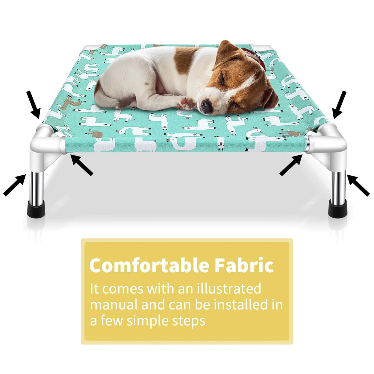 Elevated Dog Bed Pet cot for Small Dogs, Indoor and Outdoor Use for Small Pets