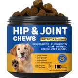 Furry Armor Dog Hip and Joint Supplement with Glucosamine & Chondroitin - Supports Mobility & Pain Relief for Senior & Large Dogs - 180 Soft Chews