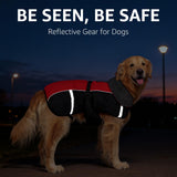 SCENEREAL Warm Dog Coat - Waterproof Dog Jacket for Large Dogs, Fleece Vest with Adjustable Buckle & Leash Hole, Windproof Reflective Cold Weather Coats for Small Medium Large Dogs, XL