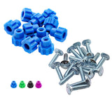 Fasten Tight Pet Carrier Fasteners - Blue 16 Pack (Short 7/8" Bolts)