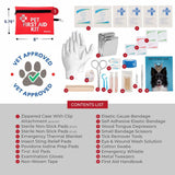 Dog First Aid Kit for Hiking & Travel - Vet Approved Emergency Supplies - Pet First Aid Kit Guide, Tick Remover, Thermal Blanket & More - Compact Dog Hiking Gear for Camping, Hunting, Backpacking