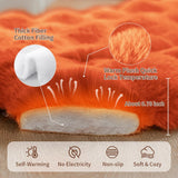 SOMAHE Self-Warming Dog Bed, Plush Faux Fur Mat with Anti-Slip Bottom, Ultra Soft Heated Pet Bed for Medium Large Dogs, Cozy Fluffy Pad for Carriers Couch Crate, Machine Washable, 35 x 27 Inch Orange