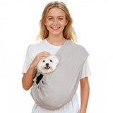 Pawfun Dog Carrier Sling for Small Dogs Cats- Hands Free Pet Sling Carrier with Mesh Lining Pocket & Safety Hook, Adjustable Cat Dog Front Carrier for Travel, Daily Walk, Outdoor,Grey L