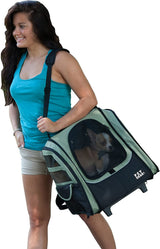 Pet Gear I-GO2 Roller Backpack, Travel Carrier, Car Seat for Cats/Dogs, Mesh Ventilation, Included Tether, Telescoping Handle, Storage Pouch, 1 Model, Available in 5 Colors