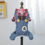 Dog One-Piece Outfit Puppy Cute Sweater Shirt Corduroy Pants Dog Comfortable Soft Overalls Pet Stylish Fall Winter Clothes for Small Dogs Chihuahua Dachshund Daily Holiday Jumpsuit Costume