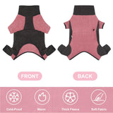 Dog Winter Coat Soft Fleece Dog Clothes for Cold Weather, Warm Dogs Pullover Pajamas Cozy Cold Weather Jacket Full Body Suit Windproof Fleece Sweater for Dogs Walking Hiking Sleeping (Pink L)