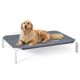ZOMISIA Elevated Dog Cot Bed Tool-Free Assembly - Outdoor Raised Dog Cooling Bed Frame for Large Pets, Summer Pet Hammock Off Ground with Non-Slip Feet & Waterproof Teslin Mesh, 43x30 Inch