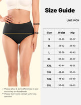 Molasus Incontinence Underwear for Women High Absorbency Period Leakproof Cotton Underwear Heavy Flow Menstrual Protective Panties Bladder Control Briefs 3 Pack,Black,Large