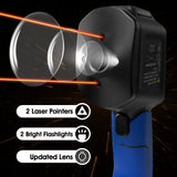 AIOMEST AI-1580 Touchless Pyrometer, Industrial High Temperature Infrared(IR) Thermometer Gun Measures Surface Temp from -58~2876℉, Dual Laser, Adjustable Emissivity (NOT for Human Temp)