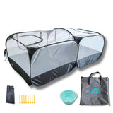 RAZL Ranch Small Animal Playpen Chicken Brooder with Cord Access Port, Portable Pop Up Pet Playpen with Detachable Base, for Indoor & Outdoor Use, Foldable Playpen, Comes with Silicon Pet Bowl