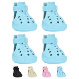 Dog Shoes, Dog Sandals for Hot Pavement, Water-Resistant Breathable Boots, Non-Slip Paw Protectors, Adjustable Straps Dog Rain Booties for Summer Beach and Rainy Day(Blue)