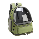Cat Bubble Backpack,Breathable Cat Backpack Carrier Large Space Pet Travel Carrier for Kitty Small Dogs up to 15lbs,Transparent Cat Carrier for Hiking Camping Outdoor Travel (Green)