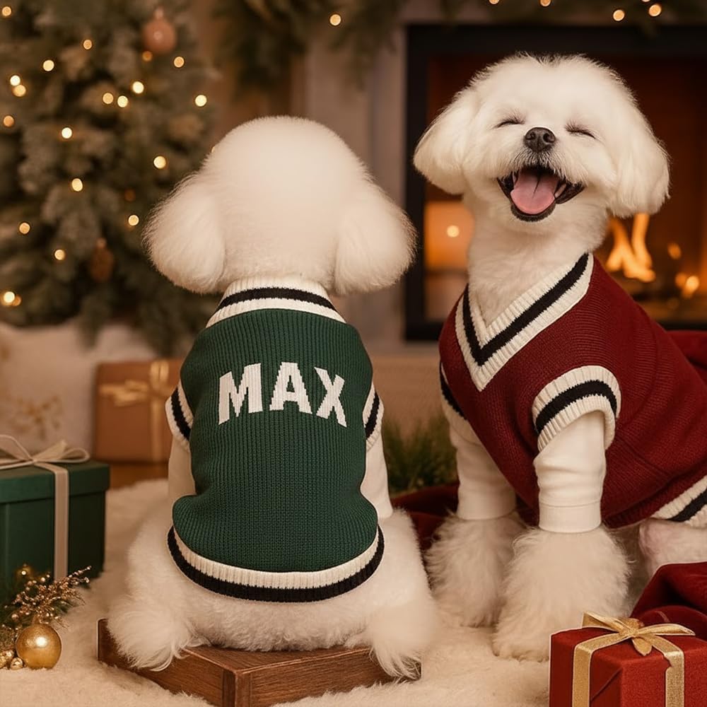 Grewear Personalized Dog Sweater Custom Pet Knit Outfit Warm Soft Puppy Apparel Comfortable Daily Wear Unique Design for Small Medium Large Pets