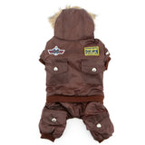 ZUNEA Padded Waterproof Small Dog Winter Jumpsuit Pet Puppy Jacket Coat Fleece Warm Snowsuit Airman Chihuahua Yorkie Outfits Clothes Apparel Brown M