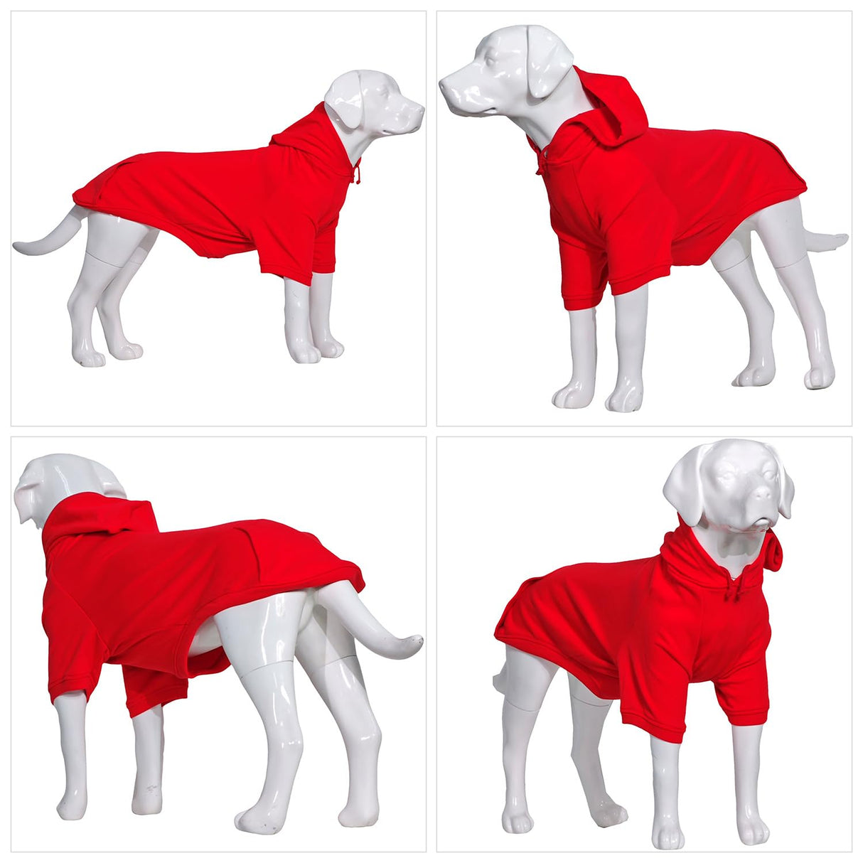 Lovelonglong Blank Basic Hoodie Sweatshirt for Dogs 100% Cotton Fits Small Medium Dachshund Large Dog Red 3XL