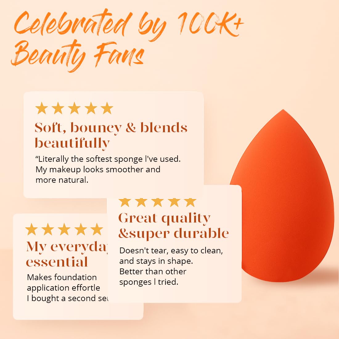 Makeup Sponge Set 5 Pack Micro Porous Low Absorption Soft Latex Free Foundation Beauty Sponges & Blenders for Powder Cream