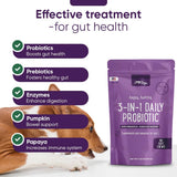 iHeartDogs 3-in-1 Probiotic for Dogs with Pumpkin for Improved Digestion & Gut Health - Dog Probiotics and Digestive Enzymes, 90 Count