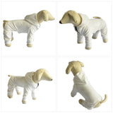 Dog Pajamas Pet Jumpsuits PJS for All Seasons, Velvet Dog Hoodies 4 Legs Four Feet Dog Onesies Stylish PJS Puppy Costume Cotton Liner Warm Pet Clothes for Small Medium Large Dogs White S