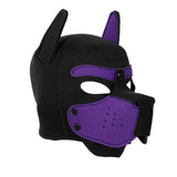 Puppy Hood, Removable Cosplay Dog Full Face Pup Hood Men&Women (Purple)