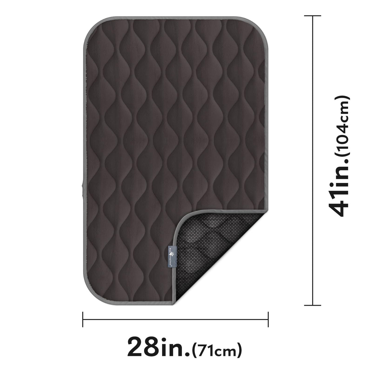 Paw Inspired Washable Padded Crate Mats for Dogs | 41” x 28” Pad, Fits 42-inch Kennels | Leakproof, Waterproof Bottom, Plush Pet Beds (Gray)