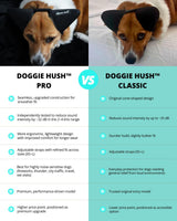DOGGIE HUSH® Pro - Advanced Ear Protection for Dogs, Noise cancelling, designed for sound-sensitive dogs that need extra comfort and quiet (Small)