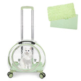 Transparent & Fully Breathable Hard cat Carrier with Rolling Wheels for Dogs, Cats, Multiple Carrying Options, Perfect for Traveling/Taking a Walk