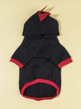 QWEEE Dinosaur Dog Hoodie - Warm Jacket for Puppy, Kitten, Small, Medium Dogs & Cats - Black, XL - Christmas & Halloween Costume