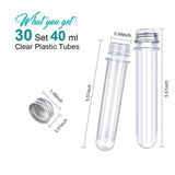 HNYYZL Bestsupplier 30 Pack Science Party Test Tubes 45 ml 25x140mm,Clear Plastic Test Tubes Gumball Candy Tubes, Bath Salt Vials Christmas Birthday Gifts