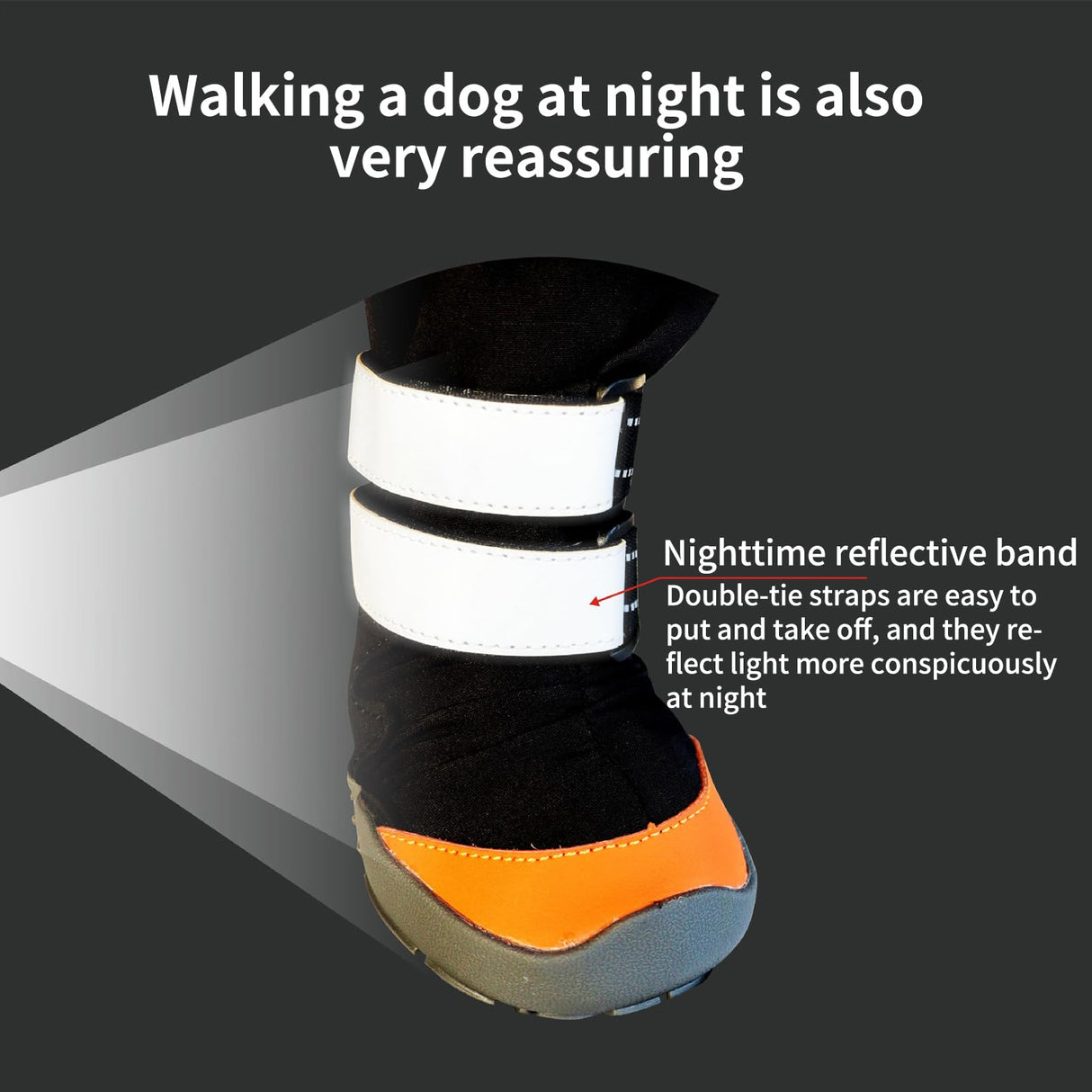 Winter Dog Suspender Boots, Dog Paw Protectors, Waterproof Doggy Booties for Winter, Anti-Slip Reflective Dogs Shoes Snow Boots for Outdoor Walking