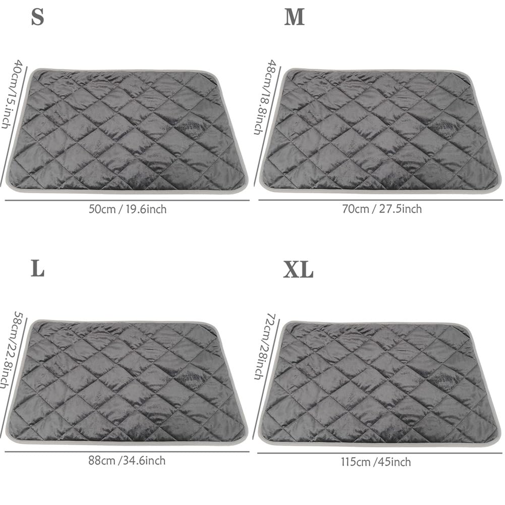 Thermal Reflection Pad for Dogs Cats, 5-Layer Self-Warming Dog Bed Mat, No-Electricity cat Heating pad, Washable Non-Slip Pet Pad, Indoor Outdoor Use for Small Medium Dogs and Cats (Gray, X-Large)