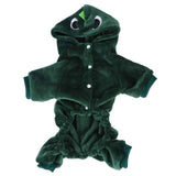 Fleece Winter Cute Dinosaur Dog Clothes Hoodies for Small Dogs Puppy Jacket Clothing Outfit Fleece Winter Cute (L)