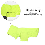 Geyecete Dachshund Raincoat,Miniature Dachshund Raincoat Waterproof Adjustable with High Neck with Harness Hole for Dachshund-Green-L
