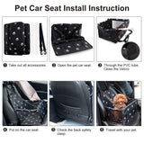 Petbobi Pet Reinforce Car Booster Seat for Dog Cat Portable and Breathable Bag with Seat Belt Dog Carrier Safety Stable for Travel Look Out,with Clip on Leash with PVC Tube (Foot)