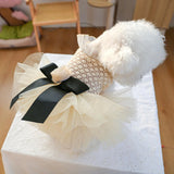 Dog Dress for Small Dog Girl Puppy Princess Tutu Dress Flower Decoration Cat Apparel Chihuahua Yorkie Clothes for Birthday Wedding Dress Lace Collar Dog Dress Dog Shirt Outfit Apparel Flower Large