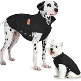 Dog Puffer Jacket for Small & Medium Dogs, Waterproof Windproof Warm Dog Winter Coat, Lightweight Cold Weather Pet Vest with Leash Hole and Adjustable Fit, Black, L