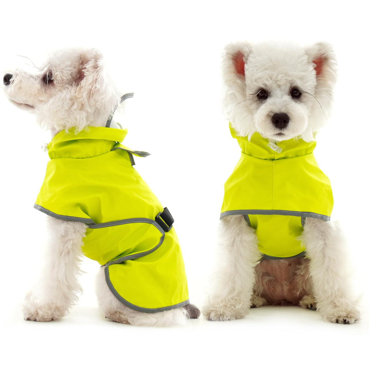 FUAMEY Adjustable Dog Raincoat Small | Waterproof Reflective Strips, Clear Hood, Leash Hole, Outdoor Adventures, Yorkshire