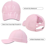 Girls Criss Cross Ponytail Hat Mesh Baseball Cap Kids Quick Dry Ponycap Hats Outdoor Summer Sports Hat Age 7-12