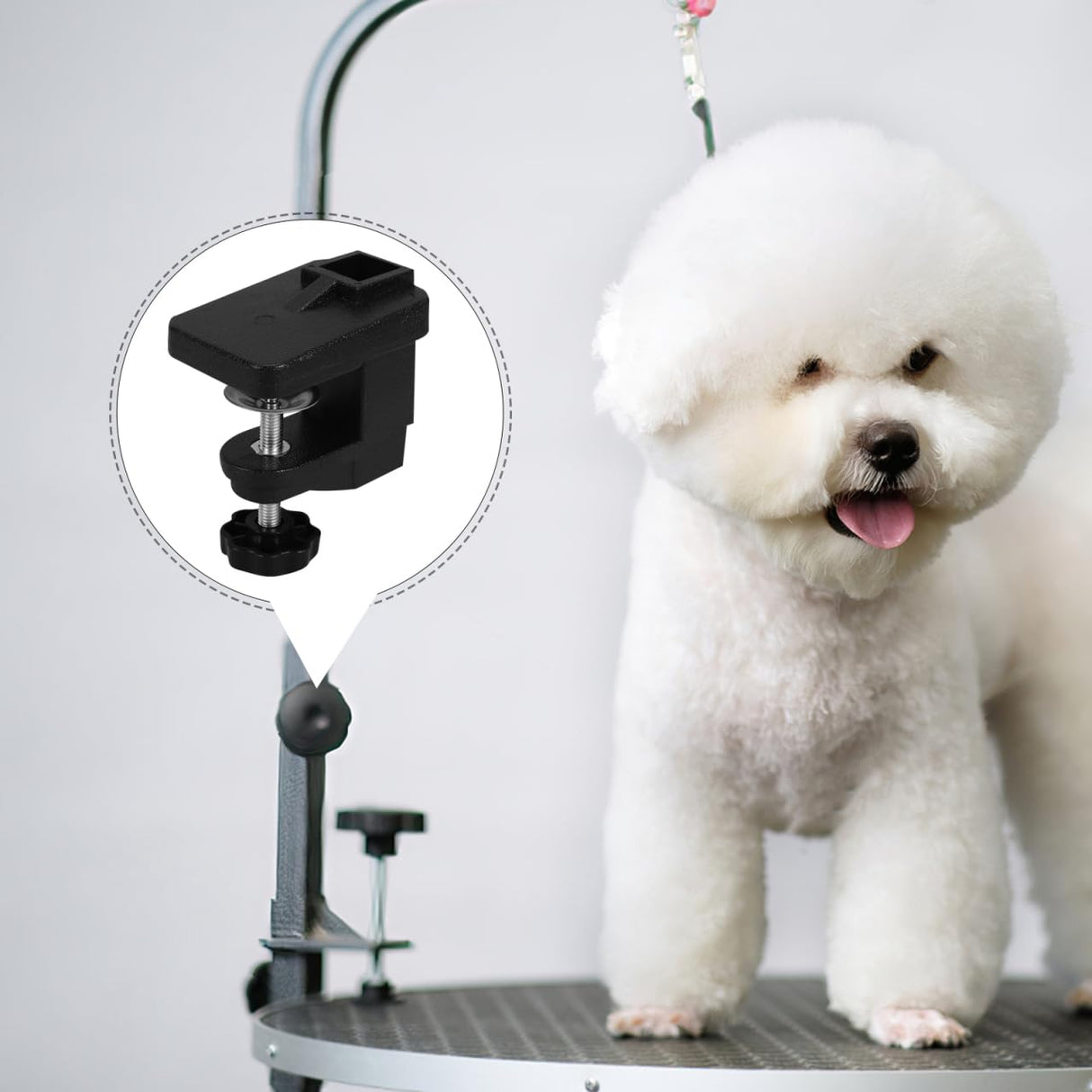 DECHOUS PET Grooming Table Clamp Adjustable Aluminum Clip Fixed Base for Dog and Cat Grooming Table