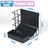 Rabbit Hay Feeder Guinea Pig Hay Feeder, Hay and Food Holder with Hook Heavy-Duty Metal Frame Hay Rack，for Bunny, Guinea Pigs,Chinchillas， Comes with Two Multifunctional Zippers-6.8x6.7x6.6inch
