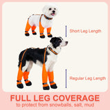 SeranPup M Orange Stay-On Suspender Dog Boots | Anti-Slip Waterproof | Adjustable Dog Shoes Paw Protector for Medium Dogs Outdoor Walking Hiking