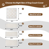AMZWISE Pet Couch Cover for Sofa Protector, Washable Couch Cover for Dogs, Plaid Reversible Soft Non Slip for Large Dogs(27.6X82.67, Beige)