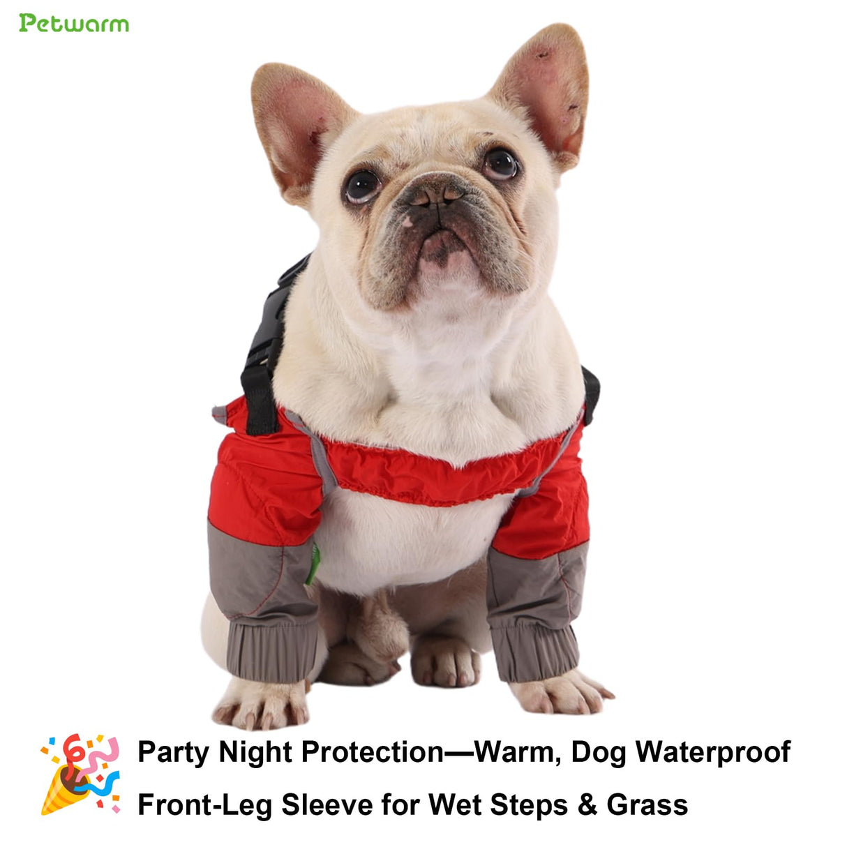 PetWarm Dog Front Leg Sleeves, Waterproof, Recovery Elbow and Knee Protector, All Season Dog Leg Sleeve for Small Dogs, Post Surgery Protection, Grey, S