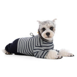 Winter Coat for Dogs - Warm Cotton Cold Weather Striped Round Neck Pajamas, Long Sleeves Jumpsuit, Color-Blocked Clothes for Small Medium Dogs, Onesie Anti Hair Shedding